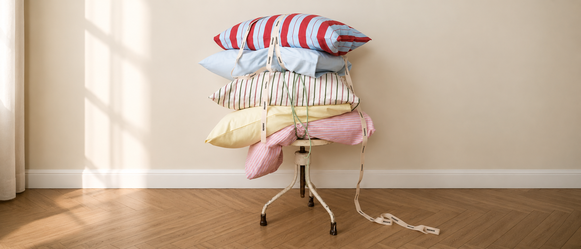 Layered decorative pillows and soft textiles arranged in a comfortable interior